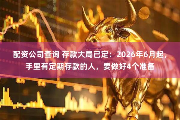 配资公司查询 存款大局已定：2026年6月起，手里有定期存款的人，要做好4个准备